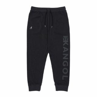 【KANGOL】長褲 黑色 左腳大LOGO 縮口 棉 休閒(6255122020)