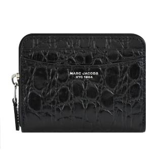 【MARC JACOBS 馬克賈伯】THE SLIM 84鱷魚壓紋皮革拉鍊卡片零錢包(黑)