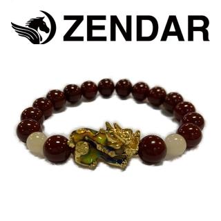 【ZENDAR】國際精品 瑪瑙玉石變色招財貔貅手鍊(225418)