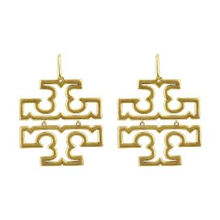【TORY BURCH】TORY BURCH BRITTEN經典復古雙T鉤式耳環(金)
