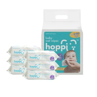 【Hoppi】嬰兒純水濕紙巾經濟包(12包箱購)