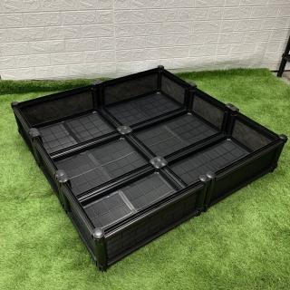 【育材】單層六連通種植箱 90*90*21cm(組合種植箱/籃耕離地栽培/可選多種側板款式)