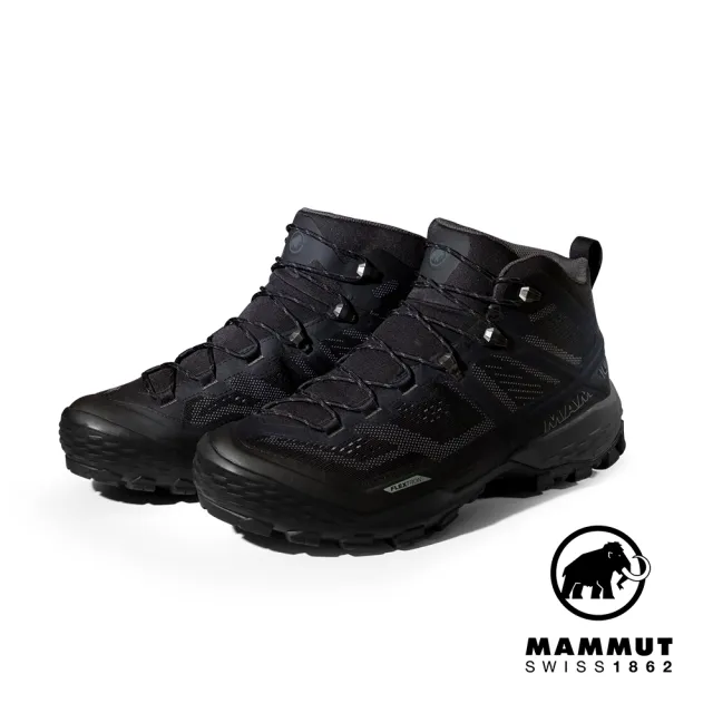 【Mammut 長毛象】Ducan Mid GTX 中筒登山健行鞋 男款 黑/鈦金灰 #3030-03541