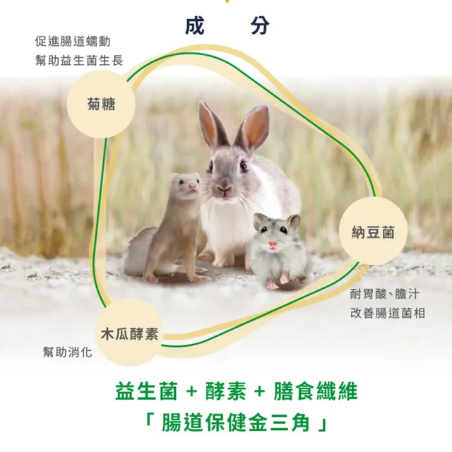【SINGEN 信元發育寶】鼠貂兔用整腸益生菌-60g/罐(小寵物保健食品 特寵保健)