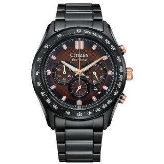 【CITIZEN 星辰】Chronograph極致復古不鏽鋼三眼計時鋼帶錶43mm(CA4534-81X咖啡/CA4536-86X藍綠)
