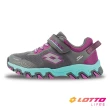 【LOTTO】童鞋 冒險王 2.0 防潑水越野跑鞋(灰/紫-LT2AKR6338)