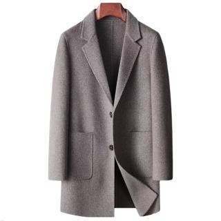 【巴黎精品】現貨+預購 毛呢外套中長版大衣(保暖秋冬羊毛商務簡約男外套4色p1ac2)