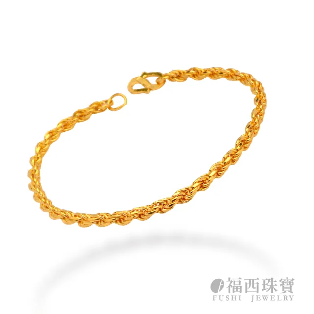 【福西珠寶】黃金手鍊 經典麻花黃金手鍊 立體麻花編織 簡約百搭 (金重3.20錢正負0.03錢)