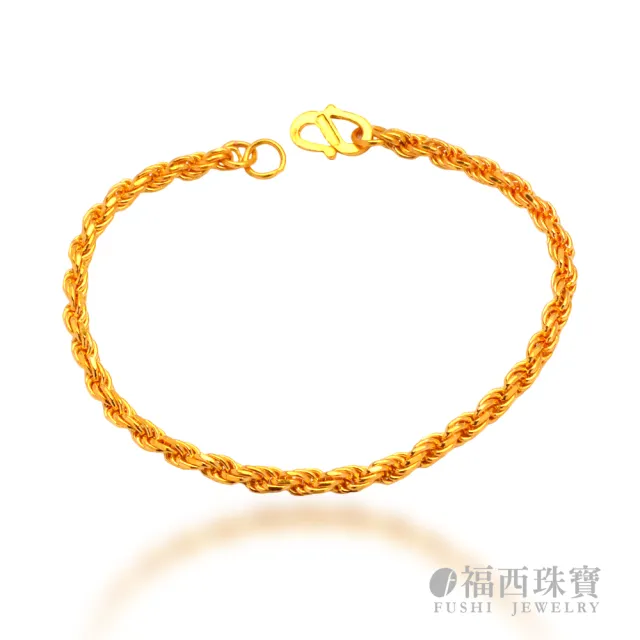 【福西珠寶】黃金手鍊 經典麻花黃金手鍊 立體麻花編織 簡約百搭 (金重3.20錢正負0.03錢)
