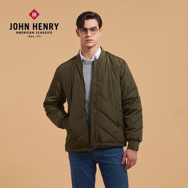 【JOHN HENRY】斜紋鋪棉棒球外套-軍綠