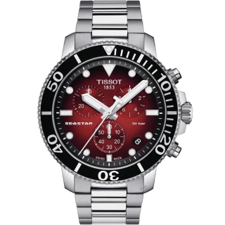 【TISSOT天梭 官方授權】官方授權 Seastar 海星300米潛水石英錶(T1204171142100)