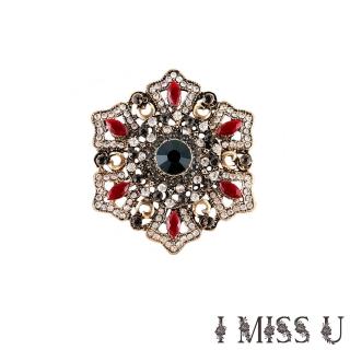 【I MISS U】復古胸針 六稜胸針/復古巴洛克波斯六稜造型胸針(2色任選)
