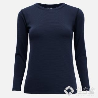 【佳立適】升溫蓄熱保暖衣-石墨烯-女圓領-藍色(使用3M吸濕快排)