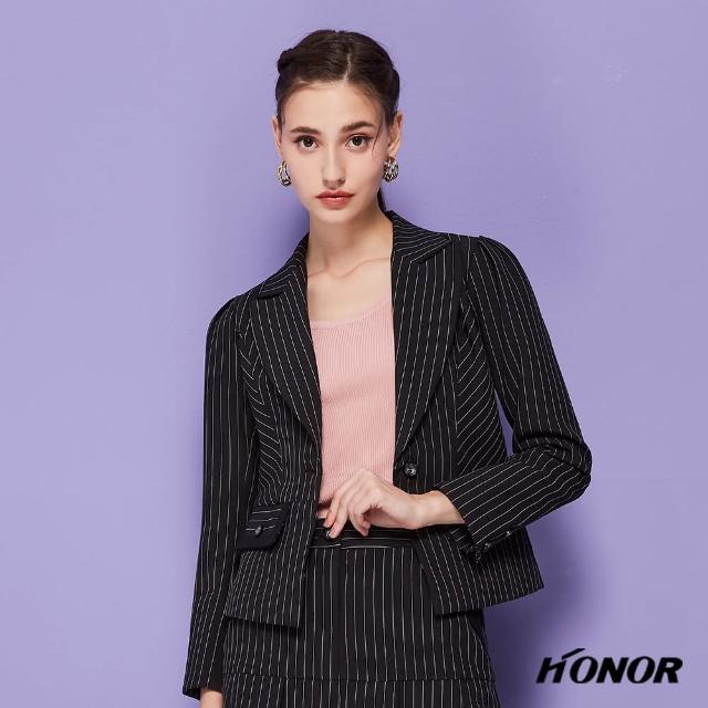 【HONOR 山形屋】拼接線條西裝外套(MOMO獨家限定)