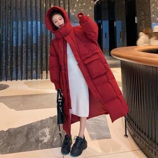 【巴黎精品】現貨+預購 鋪棉外套羽絨棉大衣(保暖設計款過膝中長麵包素面女外套v1an26)