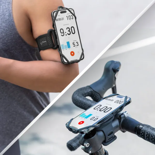 【Bone 蹦克】Tie Connect 2代 單車+跑步綁接套組(單車周邊 手機周邊 自行車手機支架 導航 通用尺寸)