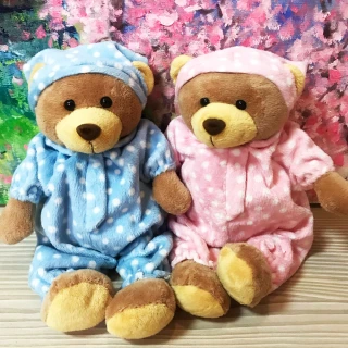 【TEDDY HOUSE泰迪熊】泰迪熊玩具玩偶公仔絨毛娃娃睡衣泰迪熊對熊小(正版泰迪熊陪伴您快樂每一天)