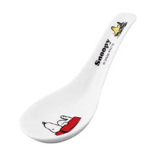 【小禮堂】SNOOPY 史努比 陶瓷湯匙 - 屋頂(平輸品)