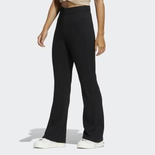 【adidas 愛迪達】Flare Trousers 女 微喇叭運動長褲 休閒 復古 經典 簡約 國際版 黑(HY1359)