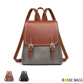 【Rosse Bags】精緻復古休閒郵差後背包(現+預 黑色／棕色)