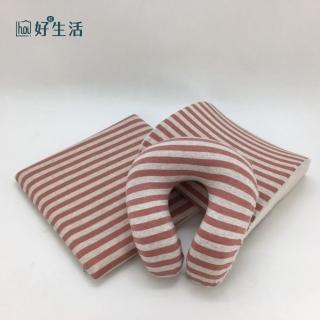 【hoi! 好好生活】療癒系針織記憶釋壓坐墊-針織紅送同款U型頸枕