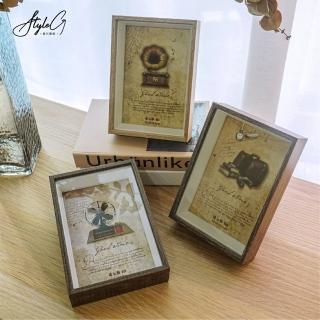 【Style G 時代家居】文青鑲木白相框4X6-多款任選(相框桌立相框)