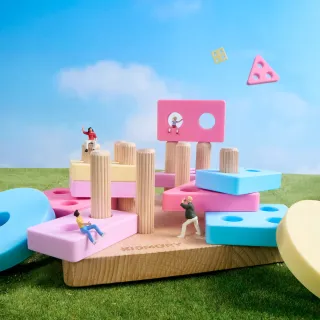 【KIDMORY】矽膠疊疊樂感統玩具-幾何(彌月禮 啟蒙玩具 統感玩具 親子遊戲 創意)