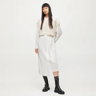 【ALLSAINTS】PENNY 兩件式羊毛短版背心中長版洋裝-白 WD105X(修身版型)