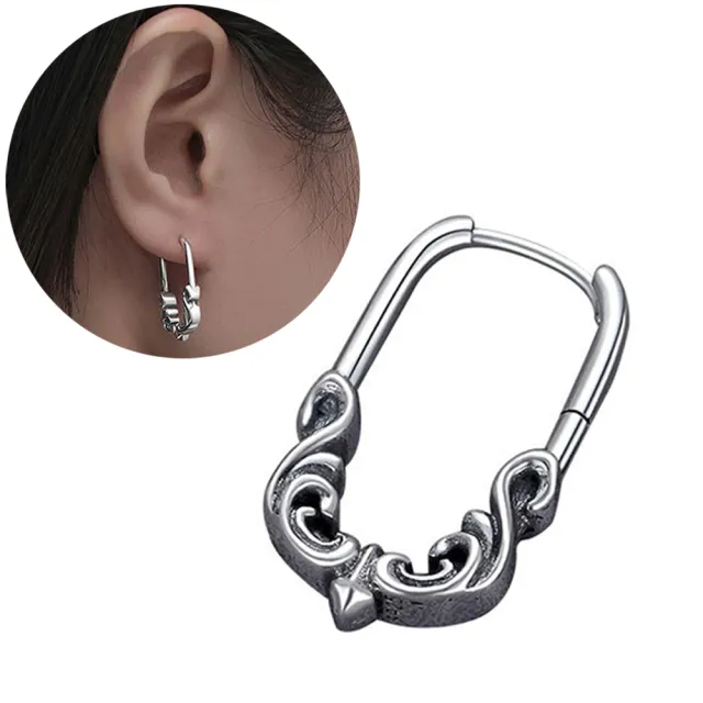 【銀本舖】個性圖騰造型S925銀耳環