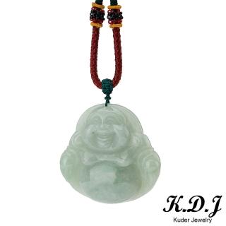 【K.D.J 圓融珠寶】淡綠滿色彌勒佛佛公翡翠墜飾天然A貨