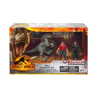 【ToysRUs 玩具反斗城】Jurassic World侏羅紀世界 迅猛龍與歐文遊戲組(益智玩具 恐龍)