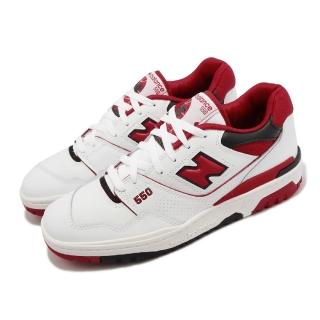 【NEW BALANCE】休閒鞋 550 男鞋 女鞋 白 紅 皮革 復古 奶油底 經典 低筒 皮革 NB(BB550SE1-D)