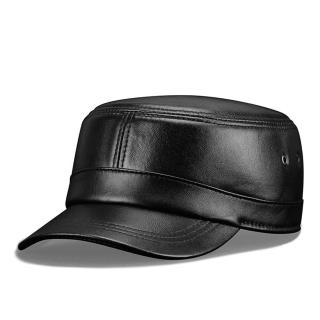 【巴黎精品】現貨+預購 軍帽鴨舌帽真皮皮帽(休閒保暖平頂羊皮男女帽子v1at31)
