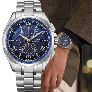 【CITIZEN 星辰】寂靜冬雪限定 光動能 鈦金屬萬年曆電波對時 男錶 手錶 禮物 推薦(AT8240-74L)