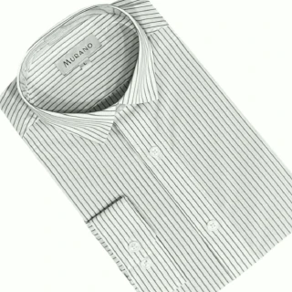【MURANO】男嫘縈條紋長袖襯衫-白色 M-3XL(台灣製、長袖、條紋、嫘縈)