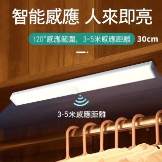 【CITY STAR】USB充電LED人體智慧感應燈30CM(可磁吸)
