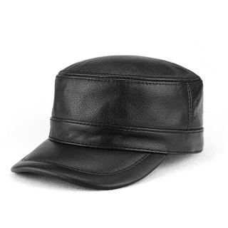 【巴黎精品】現貨+預購 鴨舌帽禮帽真皮皮帽(休閒保暖平頂羊皮男女帽子2色v1at13)