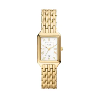 【FOSSIL 官方旗艦館】Raquel 爵士女伶復古女錶 金色不鏽鋼鍊帶 23MM ES5220