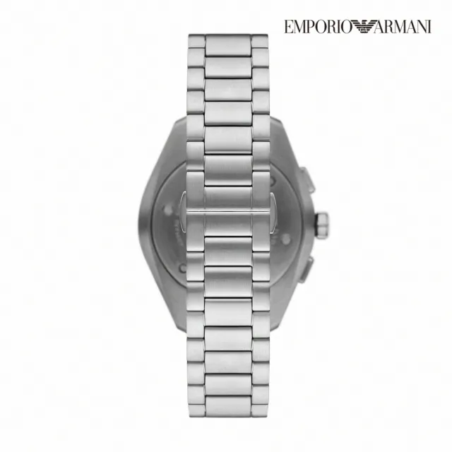 【EMPORIO ARMANI 官方直營】Claudio 時空旅人日曆計時手錶 銀色不鏽鋼鍊帶 43MM AR11480(雙11)