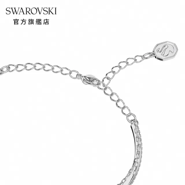 【SWAROVSKI 官方直營】Millenia 手鐲 八角形切割 藍色 鍍白金色 交換禮物