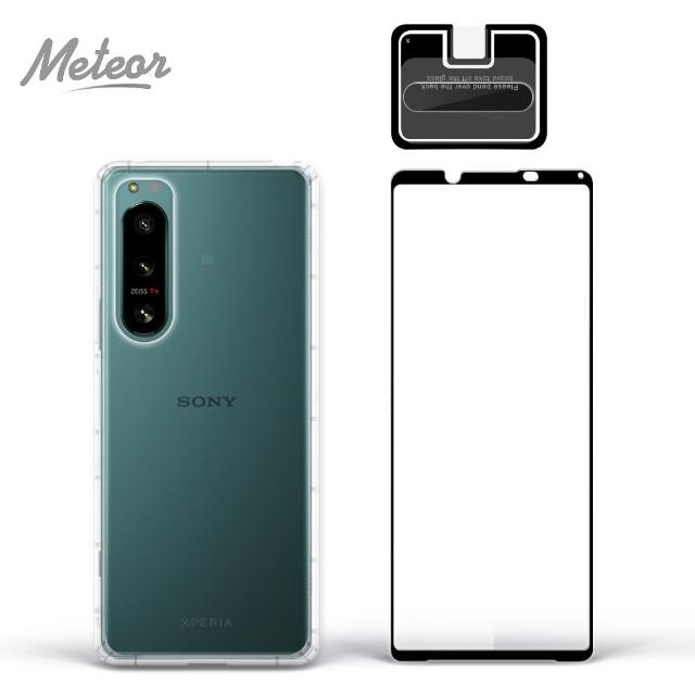 【Meteor】SONY Xperia 5 IV 手機保護超值3件組(透明空壓殼+鋼化膜+鏡頭貼)