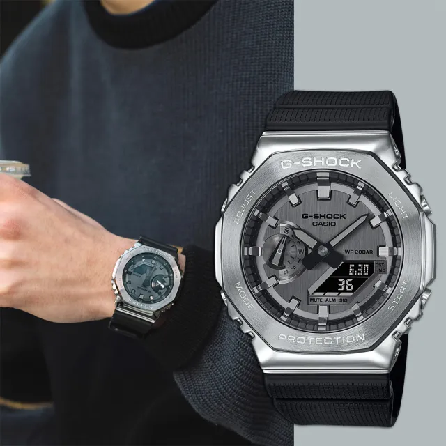 CASIO 卡西歐】G-SHOCK 農家橡樹八角雙顯電子錶聖誕禮物(GM-2100-1A