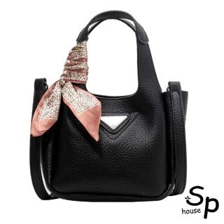 【Sp house】優雅女孩絲巾側肩斜背手提女用包(5色可選)