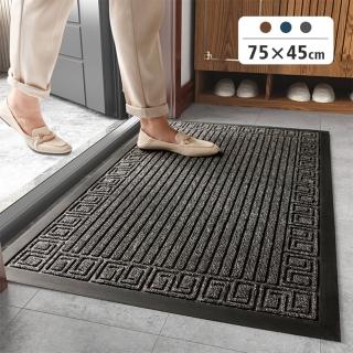 【聚時柚】3D刮泥吸水75*45cm玄關腳踏墊(丙綸圈絨壓花橡膠地墊)