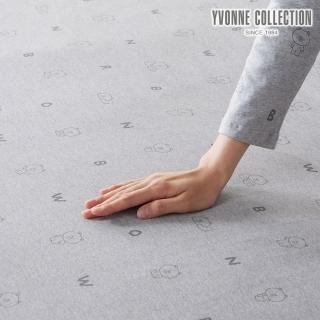 【YVONNE 以旺傢飾】100%美國純棉印花床包-熊大 迷霧灰 加大(LINE FRIENDS)