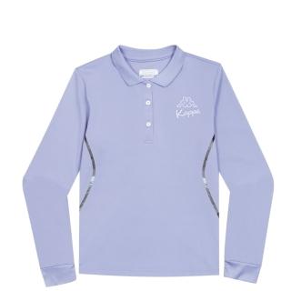【KAPPA】女吸濕排汗速乾女生長袖POLO衫(薰衣草紫 341C2GW428)