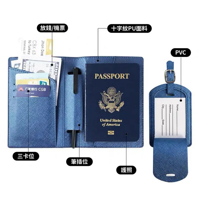 【kurumapop】護照套行李吊牌旅遊套組 多色可選(護照夾/證件套/吊牌/旅行箱吊牌)