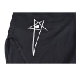 【RICK OWENS】RICK OWEN x CHAMPION聯名款五角星設計純棉開衩褲管抽繩短褲(男款/黑)