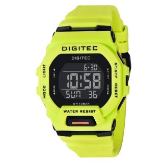 【DIGITEC】DIGITEC 數碼科技 DG-5169T 繽紛色彩百搭電子錶-螢黃