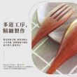 【旅人餐具】日式荷木筷叉匙餐具三件組-附布套(木製餐具 環保餐具 筷子 叉子 湯匙 木筷 餐具組 便攜)
